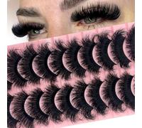 SISIYDY Yh005 YH005 Dramatic Fluffy 8D Thick 3D Volume 20mm 25mm Large Long Synthetic Mink Strips Pack of 10 Pairs