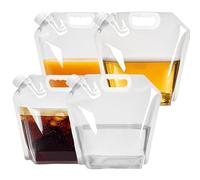 SISKEYCOOC 4 Pack Foldable Water Canisters 5L/10L - BPA-Free Water Container, Portable Water Bag, Water Bag, Drinking Water Canister with Handle for Camping, Emergency, Hiking (4 x 5L)