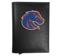 Siskiyou NCAA Boise State Broncos Leather RFID Pop-Up Wallet | Genuine Leather, Removable RFID Cardholder with Pop-up lever