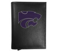 Siskiyou NCAA Kansas State Wildcats Leather RFID Pop-Up Wallet | Genuine Leather, Removable RFID Cardholder with Pop-up lever