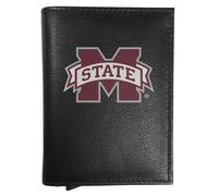 Siskiyou NCAA Mississippi State Bulldogs Leather RFID Pop-Up Wallet | Genuine Leather, Removable RFID Cardholder with Pop-up lever