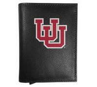 Siskiyou NCAA Utah Utes Leather RFID Pop-Up Wallet | Genuine Leather, Removable RFID Cardholder with Pop-up lever