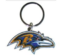 Siskiyou NFL Sports Fan Shop Baltimore Ravens Chrome & Enameled Key Chain One Size Team Colors, black