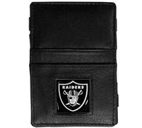 Siskiyou NFL Sports Fan Shop Las Vegas Raiders Leather Jacob's Ladder Wallet One Size Black
