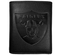 Siskiyou NFL Sports Mens Las Vegas Raiders Embossed Leather Tri-fold Wallet One Size Black