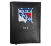 Siskiyou NHL New York Rangers Leather RFID Pop-Up Wallet | Genuine Leather, Removable RFID Cardholder with Pop-up lever