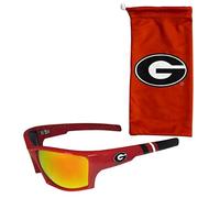 Siskiyou Sports NCAA Georgia Bulldogs Unisex Edge Wrap Sunglass and Bag Set, Team Colors, One Size
