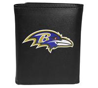 Siskiyou Sports NFL Baltimore Ravens Tri-fold Wallet Large Logo, Black