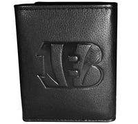 Siskiyou Sports NFL Cincinnati Bengals Embossed Leather Tri-fold Wallet, One Size, Black