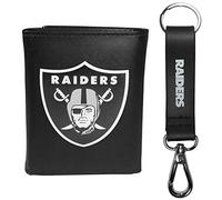 Siskiyou Sports NFL Las Vegas Raiders Mens Tri-fold Wallet & Strap Key Chain, Black, One Size (FTRL125KCS)