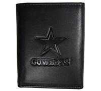 Siskiyou Sports NFL Mens Dallas Cowboys Embossed Leather Tri-fold Wallet One Size Black