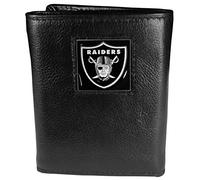 Siskiyou Sports NFL Mens Las Vegas Raiders Deluxe Leather Tri-fold Wallet One Size Black