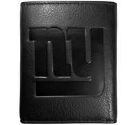 Siskiyou Sports NFL Mens New York Giants Embossed Leather Tri-fold Wallet One Size Black