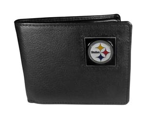 Siskiyou Sports NFL Mens Pittsburgh Steelers Leather Bi-fold Wallet One Size Black