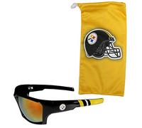 Siskiyou Sports NFL Pittsburgh Steelers Unisex Edge Wrap Sunglass and Bag Set, Team Colors, One Size (FESG160EB-R)