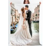 SISLAF Custom Blanket - Personalised Photo Blanket with Picture & Text, Customised Gifts for Her, Him, Mum, Dad, Kids - Perfect for Birthdays, Christmas, Anniversaries, Valentine's Day(1photo)