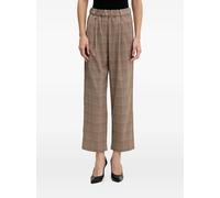 Sisley elasticated checked cropped trousers - Brown 38-40-44-46