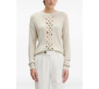 Sisley lattice-detailing fine-knit sweater - Neutrals M