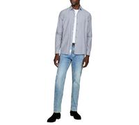 SISLEY Men's Shirt 5b8ssq02f, Grey and White 931, 28