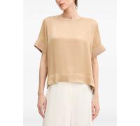 Sisley short-sleeve satin top - Neutrals XS-S