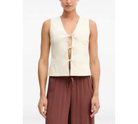 Sisley tie-fastening V-neck sleeveless top - Neutrals 38-40-42-44-46