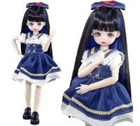 SISON BENNE 1/6 BJD Doll, Full Set 30cm SD Dolls + Handpainted Face Makeup + Blue Eyes + Hair + Clothes (Myrtle (Hair B#))