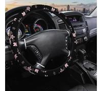 SISROW Pink Cherry Blossoms Car Steering Wheel Cover, 15 Inch, Neoprene, Universal Fit