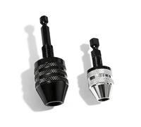 Sissatthai 2Pcs Keyless Drill Chuck Adapter 1/4 Hex Shank Imapct Drill Adapter for Impact Driver, Fast Change Converter Extension Drill Bit Adapters in 0.3-6.5mm, 0.3-3.6mm Tool Attachments