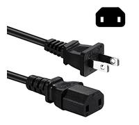 SISSFO 4FT Power Cord for Sony PS4 Pro, Xbox One, Xbox 360, Black, Male-to-Female, 18 AWG x 2C, 10A 125V, UL Listed, 30 Days Money Refund, 12 Months Free Replacement
