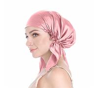 SissiLita 100% Mulberry Silk Bonnet for Sleeping, Large Silk Sleep Cap for Curly Hair, Rose Pink