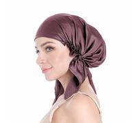 SissiLita 100% Silk Bonnet for Sleeping, Large Silk Sleep Cap with Tie Band for Curly Hair Care (Mauve)