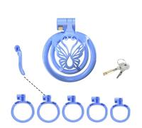Sissy Chastity Cage for Men Pink Chastity Devices Lock Design Small Chastity Cage Male Penis Cage Cock Cage BDSM Toys for Couples Sex (Blue,WX-4)