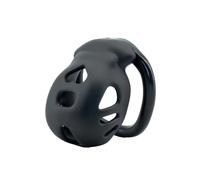 Sissy Chastity Cage Male Cock Cage with Miniature Lock and 4 Different Sized Rings Sex Toys Breathable Chastity Device for Restraining A Man's Penis Black M