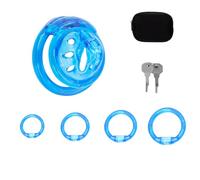 Sissy Male Chastity Cage Devices, Soft Silicone Cock Cage with 4 Plastic Cock Rings, Lightweight Penis Lock with Invisible Lock, Male BDSM Sex Toys for Long-Term Bondage Play