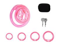 Sissy Male Chastity Cage Devices, Soft Silicone Cock Cage with 4 Plastic Cock Rings, Lightweight Penis Lock with Invisible Lock, Male BDSM Sex Toys for Long-Term Bondage Play