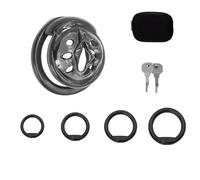 Sissy Male Chastity Cage Devices, Soft Silicone Cock Cage with 4 Plastic Cock Rings, Lightweight Penis Lock with Invisible Lock, Male BDSM Sex Toys for Long-Term Bondage Play