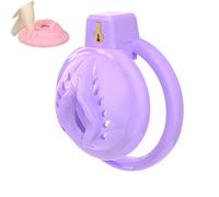 Sissy Male Chastity Cage Devices, Soft Silicone Cock Cage with 6 Plastic Cock Rings, Lightweight Penis Lock Adult Toys with Invisible Lock, Male BDSM Chastity Belt Sex Toys for Long-Term Bondage Play