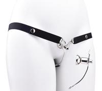 Sissy Men Flat Cage with Elastic Waist Belt, Male Flat Devices for Cross-Dressing Role Play, Metal Negative Inverted Cage - HA02 (Black)