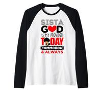 Sista God is My Provider Today Tomorrow & Always Melanin Raglan Baseball Tee