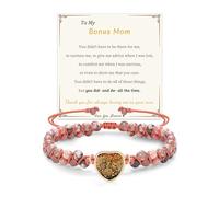 Sistble Gifts for Mom Daughter Granddaughter Love Gifts for Wife Girlfriend to My Sister Jasper Heart Bracelets Natural Stone Bracelet Graduation Birthday Anniversary Christmas Jewelry for Women