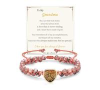 Sistble Gifts for Mom Daughter Granddaughter Love Gifts for Wife Girlfriend to My Sister Jasper Heart Bracelets Natural Stone Bracelet Graduation Birthday Anniversary Christmas Jewelry for Women