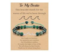 Sistble Inspirational Gifts for Women, Wave Bracelet Encouragement Gifts, Natural Stone Beaded Bracelets Life Is Tough Cheer Up Spiritual Thoughtful Get Weel Gifts Birthday Mothers Day Jewelry, Normal