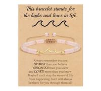 Sistble Inspirational Gifts for Women Wave Bracelet Encouragement Gifts Natural Stone Beaded Bracelets Life Is Tough Cheer Up Spiritual Thoughtful Birthday Christmas Gifts Stocking Stuffers Jewelry