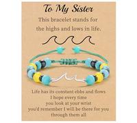 Sistble Inspirational Gifts for Women, Wave Bracelet Encouragement Gifts, Natural Stone Beaded Bracelets Life Is Tough Cheer Up Spiritual Thoughtful Get Weel Gifts Birthday Mothers Day Jewelry, Normal