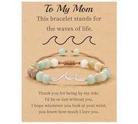 Sistble Inspirational Gifts for Women, Wave Bracelet Encouragement Gifts, Natural Stone Beaded Bracelets Life Is Tough Cheer Up Spiritual Thoughtful Get Weel Gifts Birthday Mothers Day Jewelry, Normal
