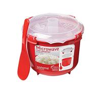 Sistema 1110 Microwave Cookware Rice Steamer, 87.2 Ounce/2.6L, Red