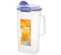 Sistema 1420ZS KLIP IT Juice and Water Pitcher | 2 L | Non-Drip Juice Jug with Easy Pour Spout | BPA-Free | Clear/Blue
