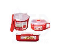 Sistema 2.6L Rice Steamer + 850Ml Breakfast Bowl + 915Ml Round Container - Bpa-Free Microwave Set