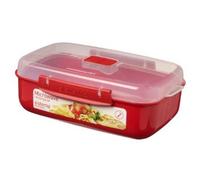 Sistema 2 X 1.25 Litre Microwave Safe Rectangular Food Storage Containers, 9.13in x 5.87in x 3.07in, Practical Style