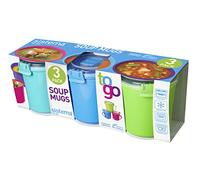 Sistema To Go Microwave Soup Mugs, 656 ml, Assorted Colours - Pack of 3